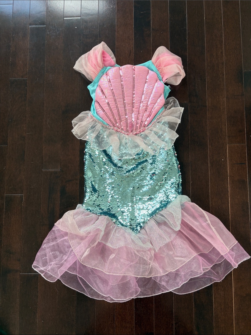 Pink & Teal Sequin Mermaid Costume for Kids